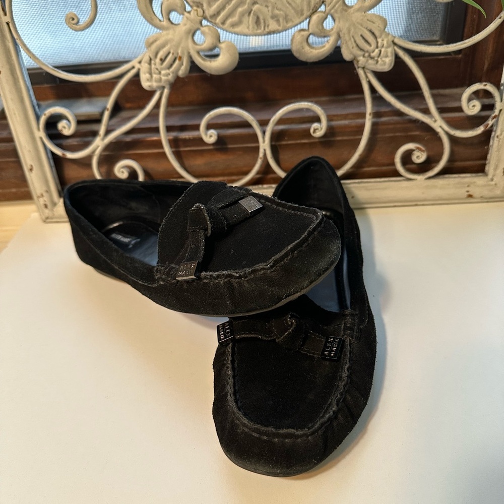 Alex Marie Elegant Black Velvet Loafers - Picture 6 of 11
